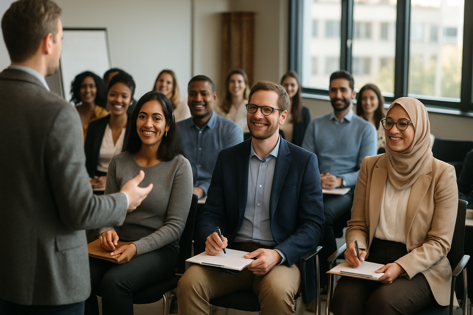 Professional training session with international participants